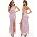 Symphony Sequin Dress Light Luxury Banquet Evening Dress Slit Sexy Long Fishtail Wedding Bridesmaid Dress