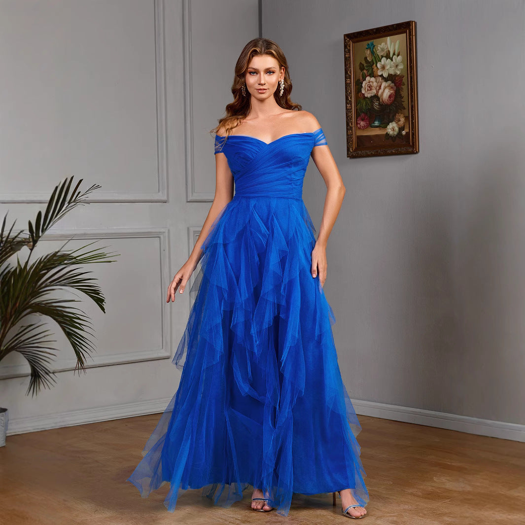 Elegant Long Evening Gown for Women, Floor-Length Formal Dress for Banquet and Party