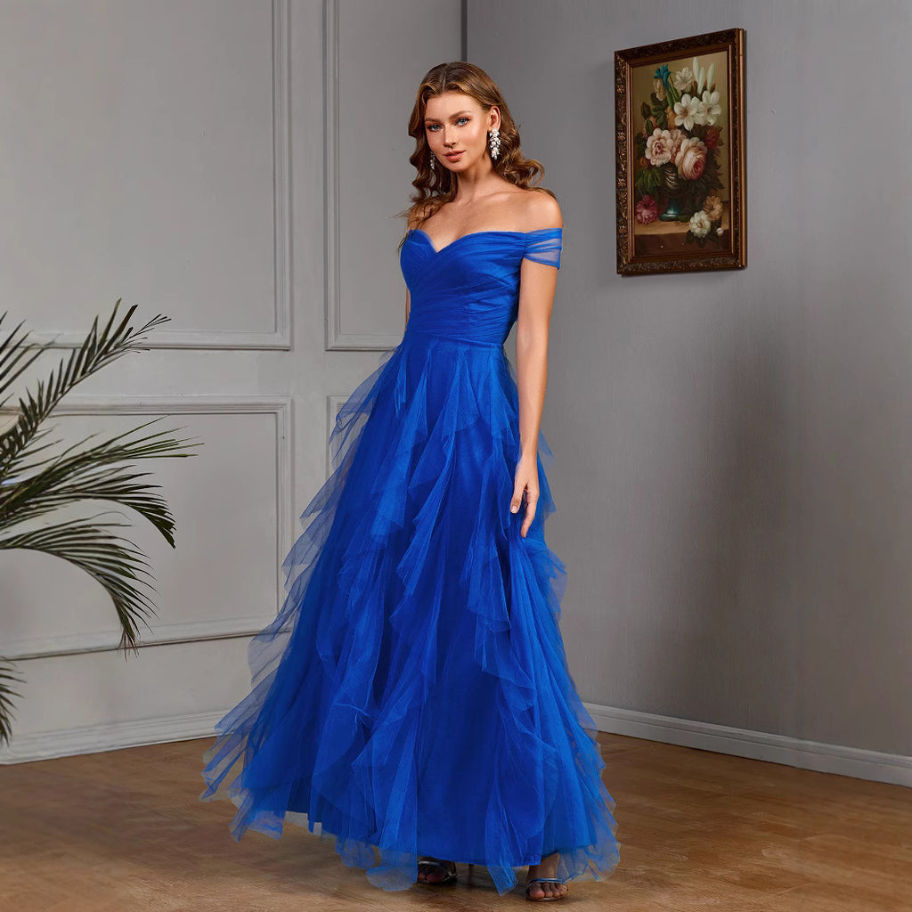 Elegant Long Evening Gown for Women, Floor-Length Formal Dress for Banquet and Party