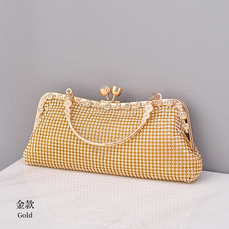 Water Diamond Dinner Bag Celebrity Handheld Bag Fashion Diagonal Straddle Bag New Versatile Evening Dress Bag Girl