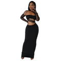 Perspective mesh patchwork dress