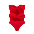 New Arrival Red Butterfly Knot Cutout One-Piece Swimsuit for Women with Instagrammable Style