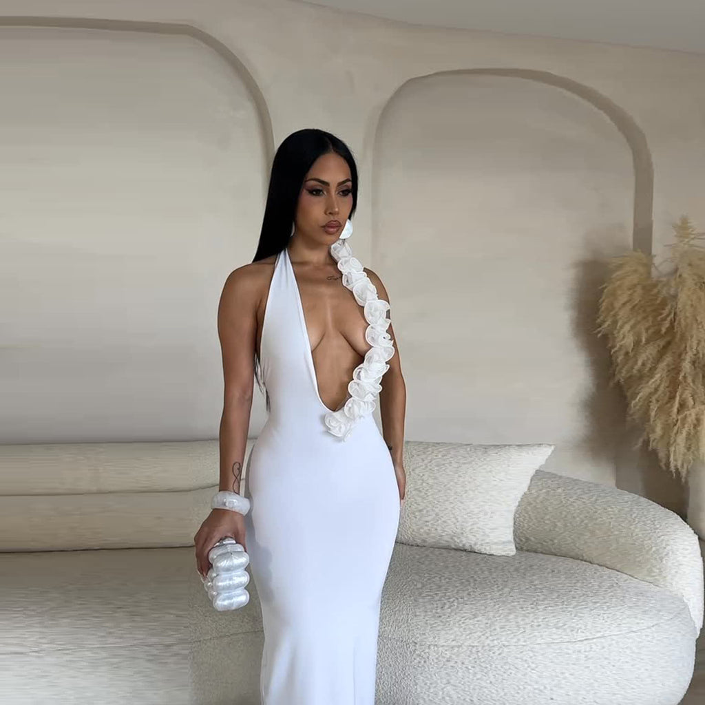 Off-the-Shoulder Backless Evening Dress