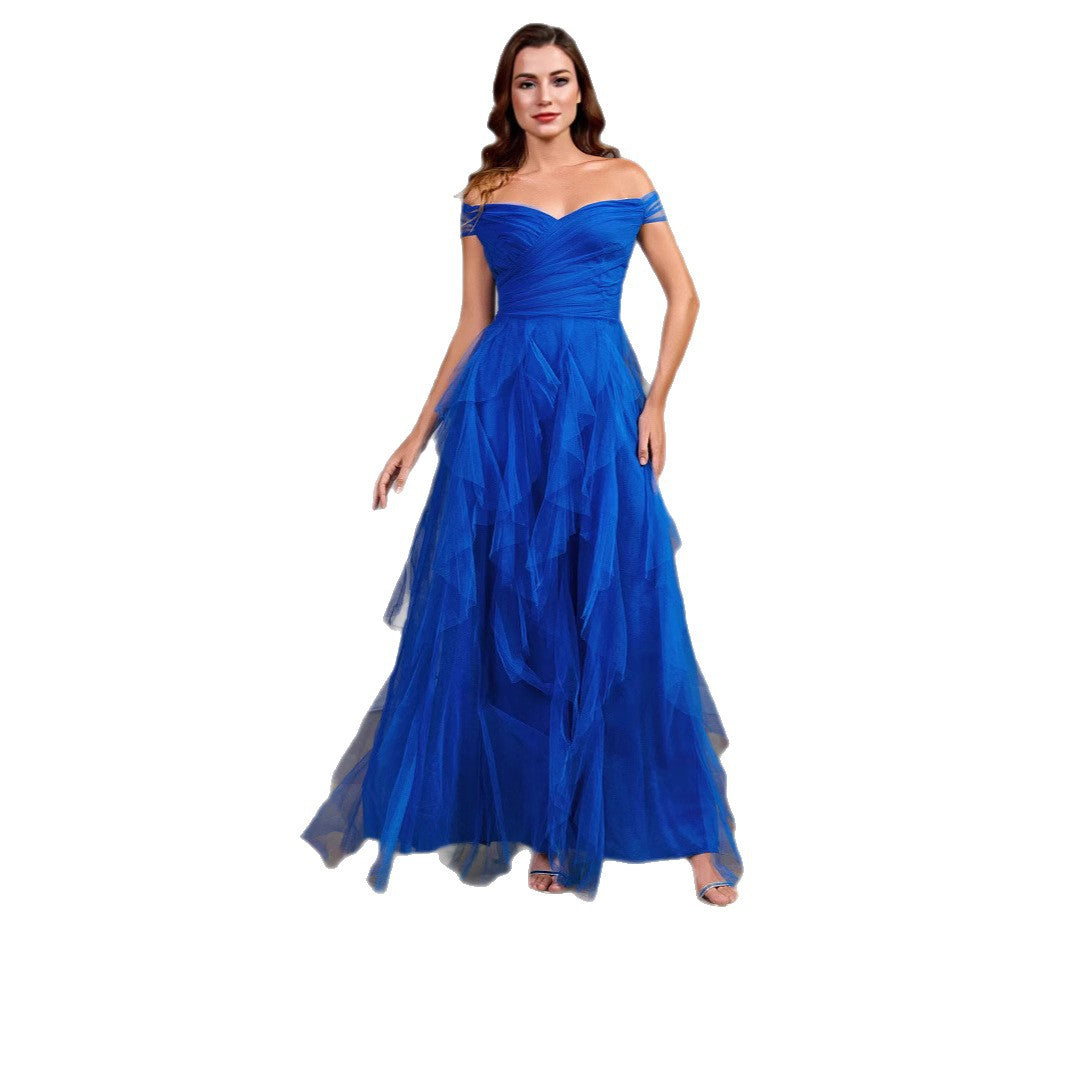 Elegant Long Evening Gown for Women, Floor-Length Formal Dress for Banquet and Party