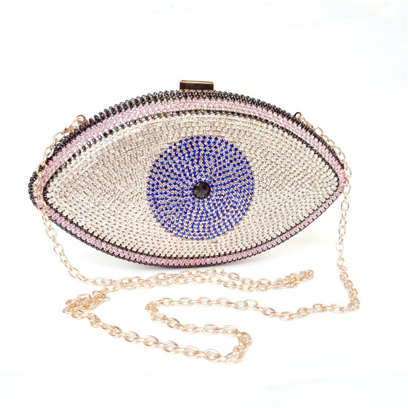 The Evil Eye Crystal Purse Women Evening Bag Gold Silver Black Party Clutch Bag Lady Minaudiere Banquet Pochette Handbag