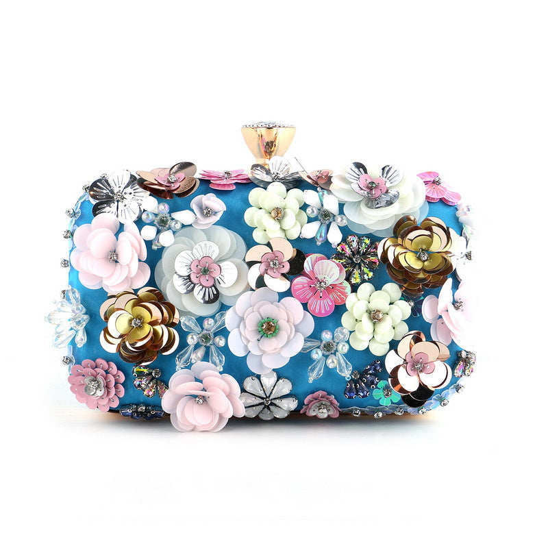 Flower Evening Bag Ladies European and American Banquet Clutch Evening Small Bag