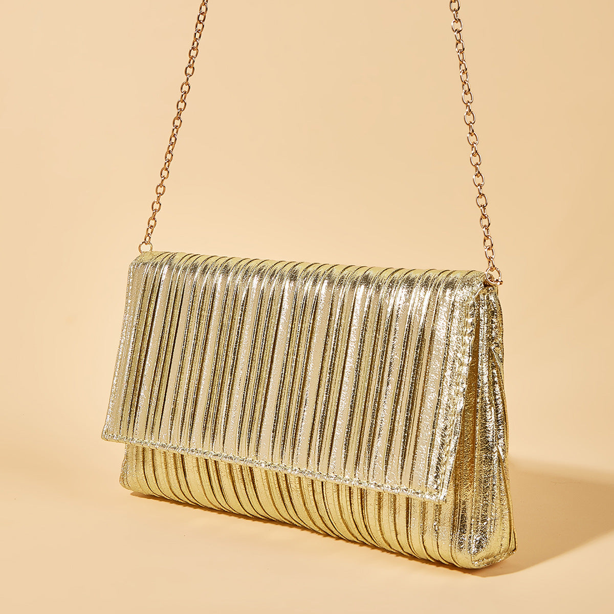Fashion Evening Bag Metallic Shiny Clutch Simple Versatile Evening Bag Women's Bag