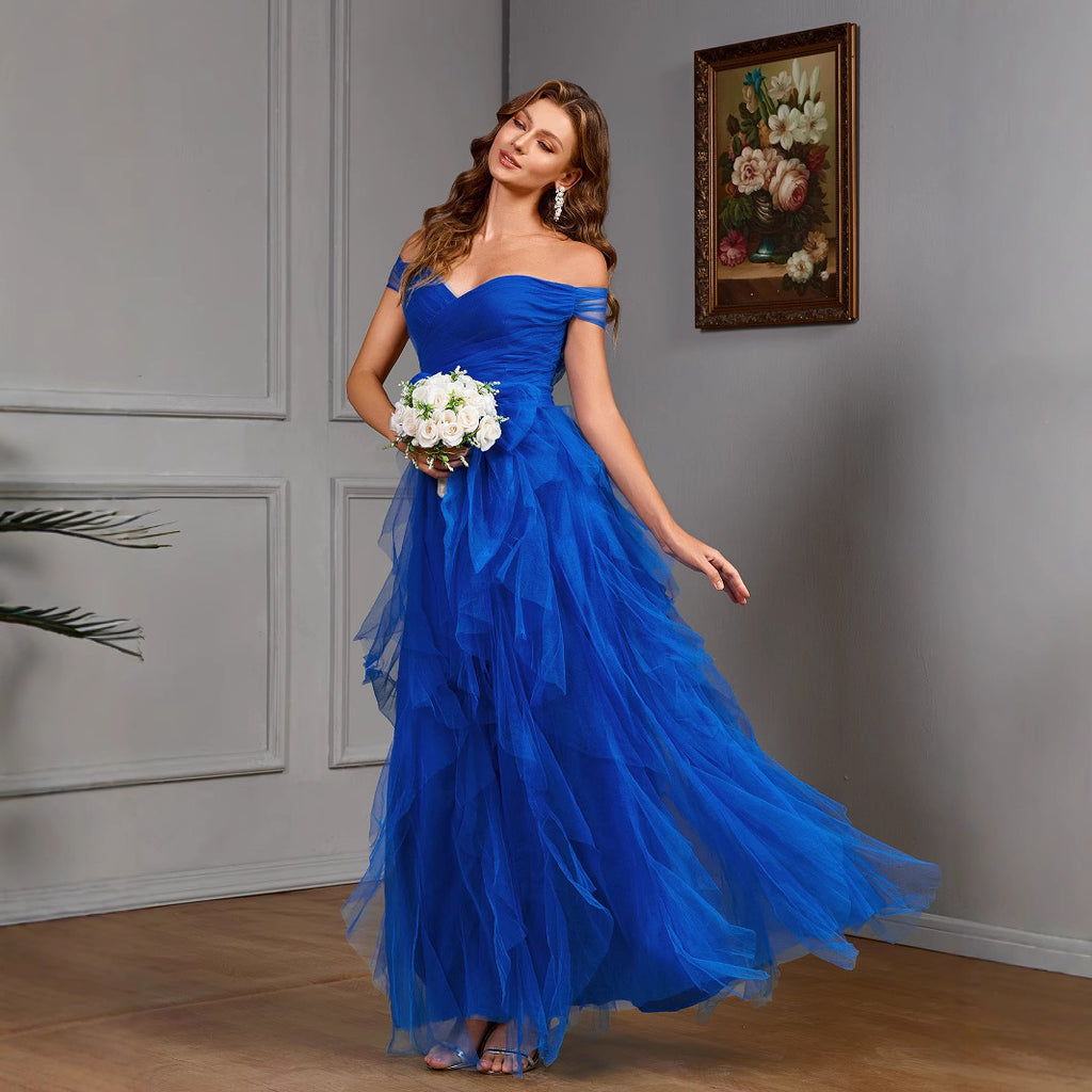 Elegant Long Evening Gown for Women, Floor-Length Formal Dress for Banquet and Party