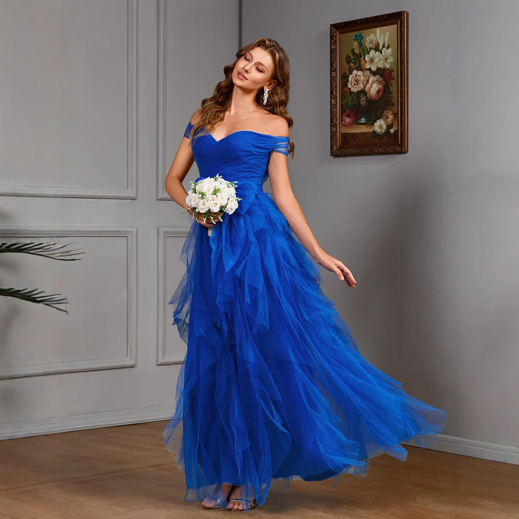 Elegant Long Evening Gown for Women, Floor-Length Formal Dress for Banquet and Party