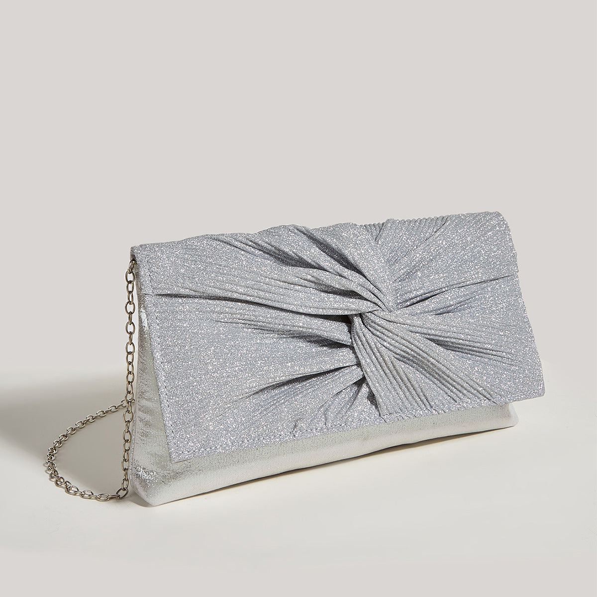 Fashion Dress Evening Bag High-End Temperament Evening Bag Pleated Shiny Clutch Bag Women's Bag