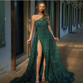 Spring and Summer New European and American Women's Wear Oblique Shoulder Split Long Dress, Toast Dress, Sequin Sling Evening Dress