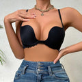 Invisible Backless Deep V Sexy Seamless Push-Up Mango Cup U-Shape Beautiful Back Bra Wedding Dress Halter Bra