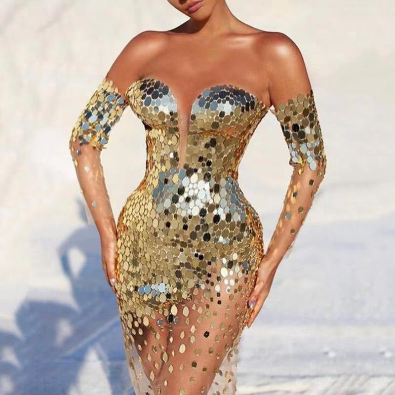 Hostess One-Shoulder Evening Dress for Women, Elegant and Graceful Party Gown with Fairy-Like Charm
