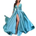 Elegant Lace Beaded Maxi Dress with Train, Sexy Flowy Evening Gown for Formal Party
