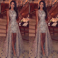 Sparkle Sequin Evening Dress for Women, Sexy High-Slit Formal Gown French Elegant Dress