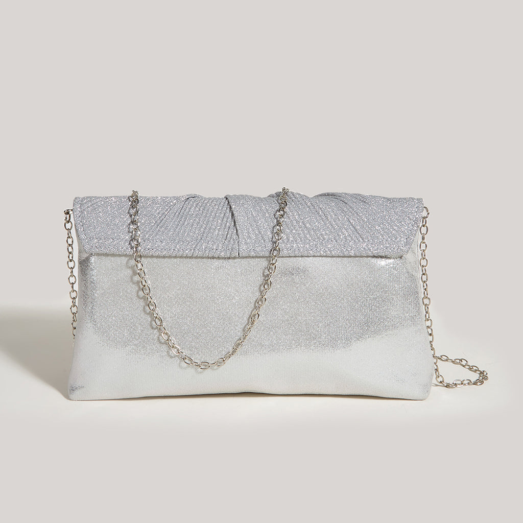 Fashion Dress Evening Bag High-End Temperament Evening Bag Pleated Shiny Clutch Bag Women's Bag