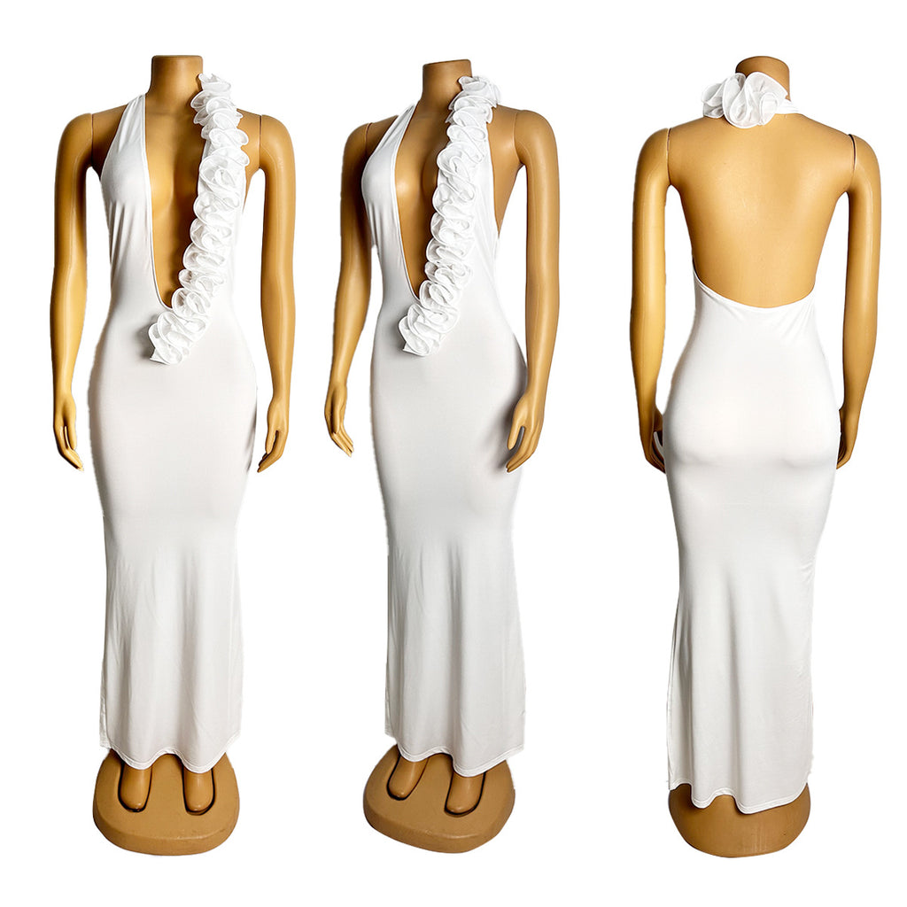 Off-the-Shoulder Backless Evening Dress