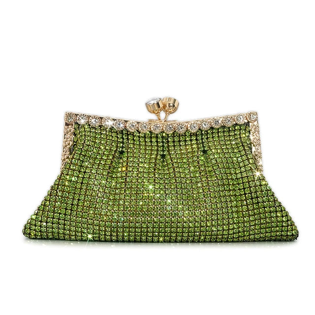 Rhinestone Beading Stylish Woman's Chain Crossbody Purse Shine Female Party Evening Tote Handbag Lady Trend Shoulder Bag