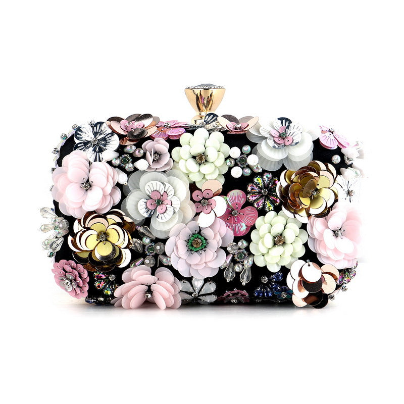 Flower Evening Bag Ladies European and American Banquet Clutch Evening Small Bag