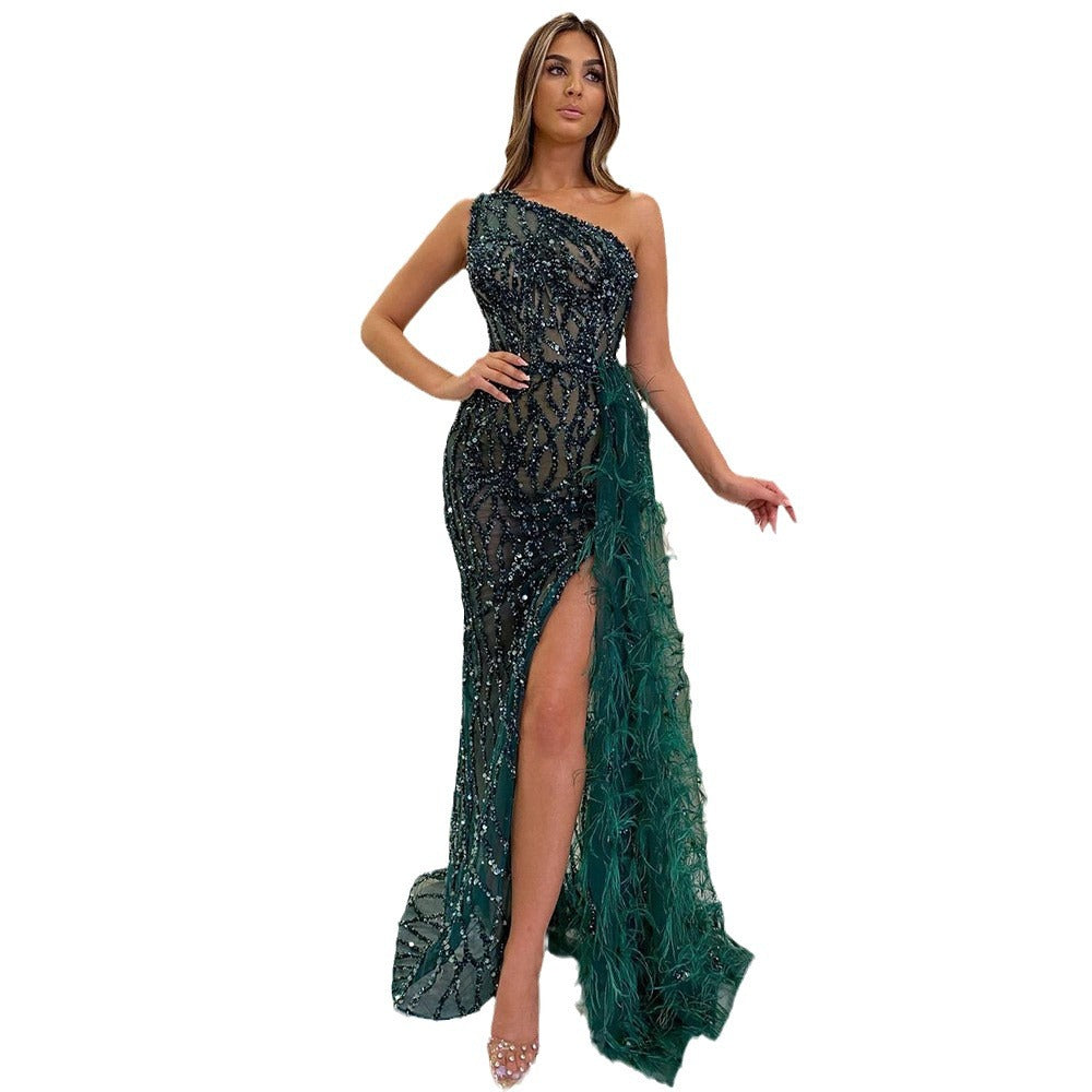 Fashion Sparkle Sequin Sleeveless Long Elegant Fitted Midi Evening Dress for Women