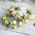 Forest style curled edge rose headband simulated starry sky flower wreath bride's wedding headpiece
