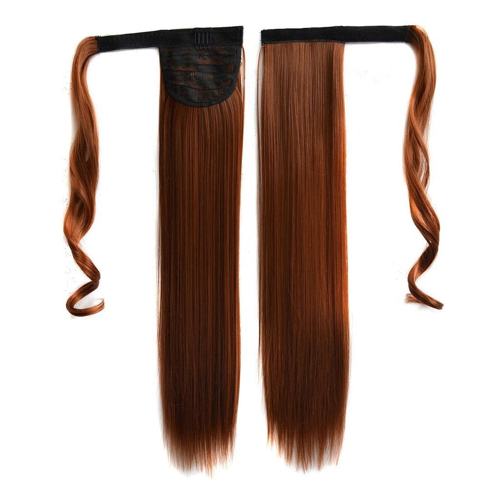 NNEIDS 30 Long Straight Hair Wig Ponytail With Invisible Bandage Style