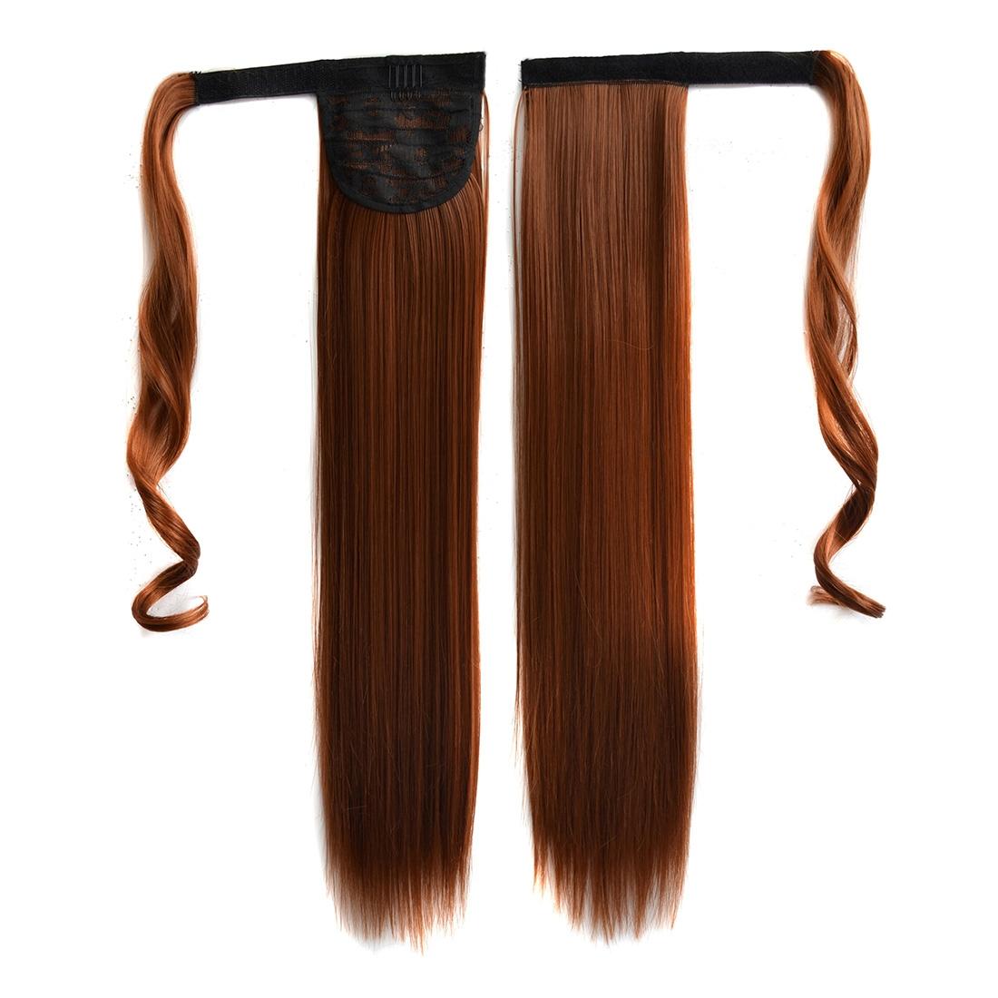 NNEIDS 30 Long Straight Hair Wig Ponytail With Invisible Bandage Style