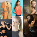 NNEIDS 30 Long Straight Hair Wig Ponytail With Invisible Bandage Style