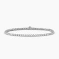 14K Gold Filled 2.5mm Moissanite Tennis Bracelet – Round Bezel Chain Bracelet for Women
